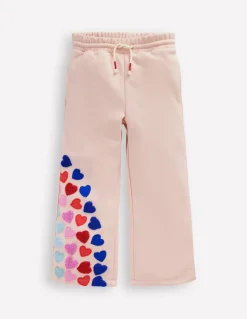 Wide Leg Applique Jogger-Chalk Pink Hearts-Boden Clearance