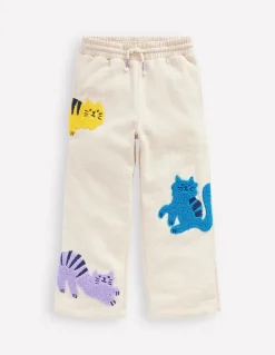 Wide Leg Applique Jogger-Oatmeal Marl Pets-Boden Best