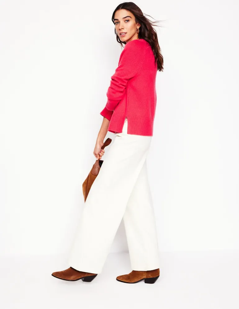 Wide Sleeve Cashmere Sweater-Camelia Pink-Boden Shop