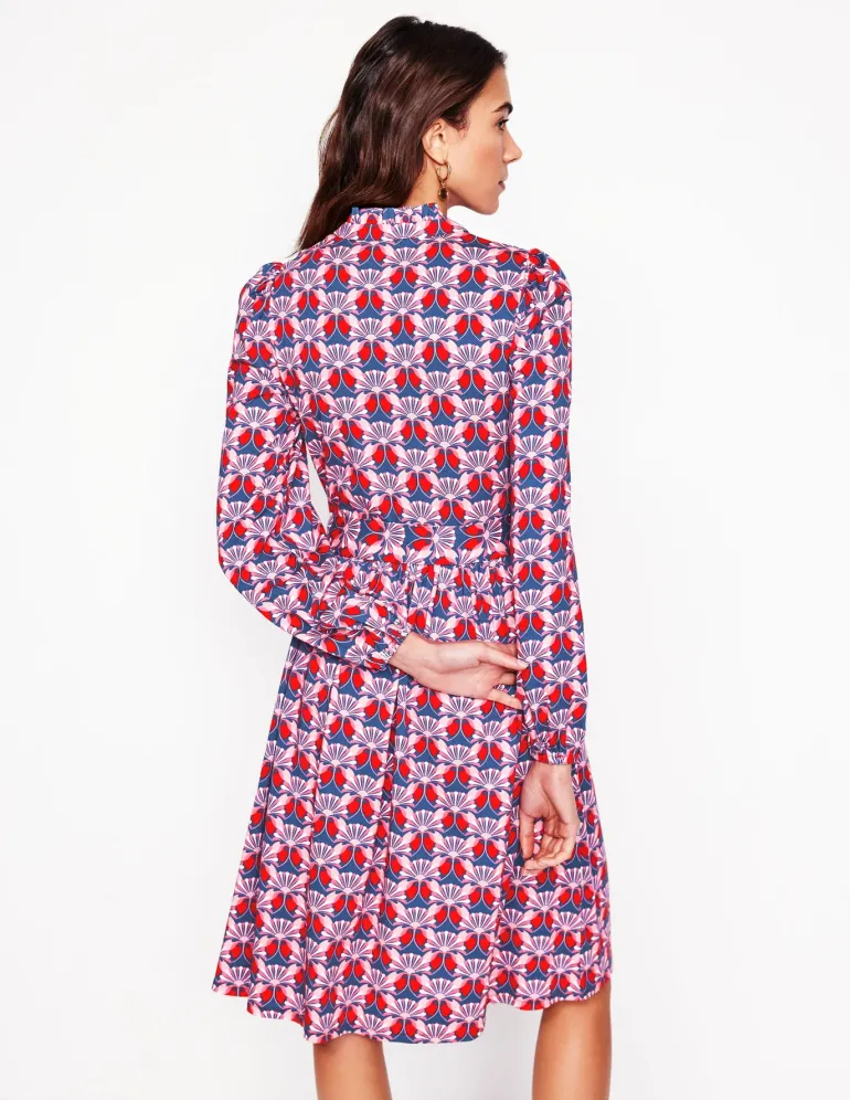 Willow Frill Short Shirt Dress-Poppy Red, Daisy Bloom Geo-Boden Discount