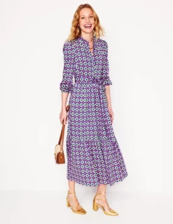 Willow Tiered Jersey Dress-Multi, Moroccan Diamond-Boden Cheap