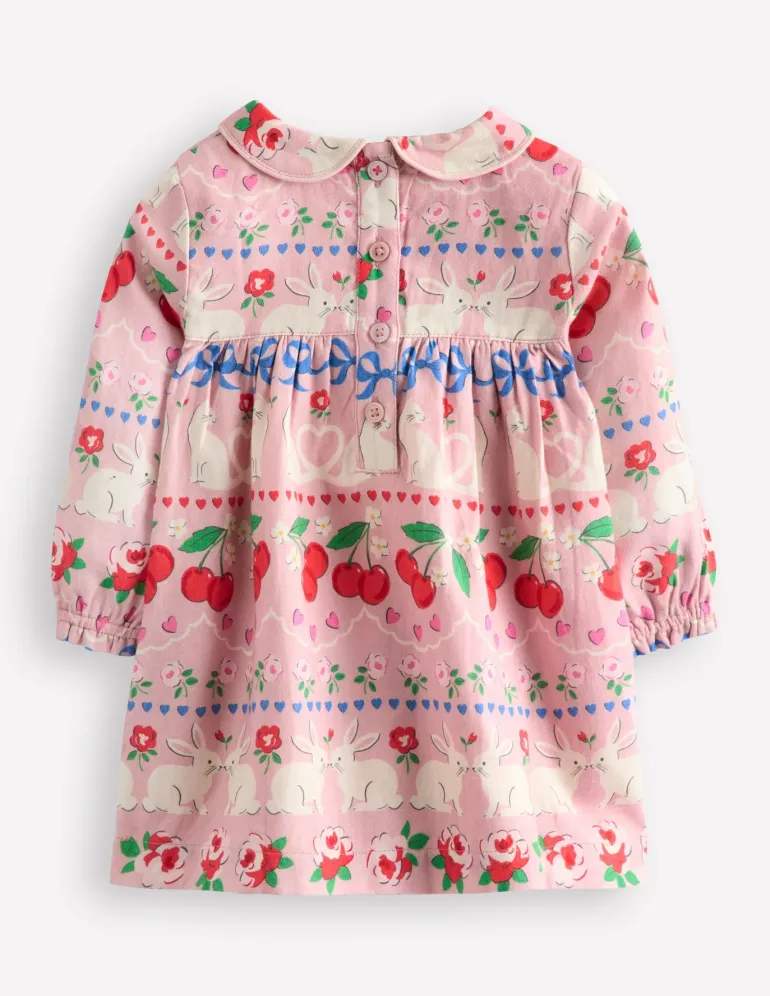 Woven Party Dress-Pink Valentines Bunnies-Boden Shop