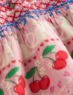 Woven Party Dress-Pink Valentines Bunnies-Boden Shop