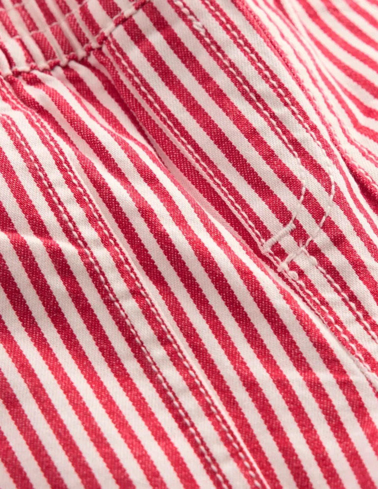 Woven Pull Ons-Soft Ivory/Poppy Red-Boden Discount
