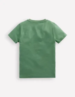 Zipper Applique T-Shirt-Newt Green Dinosaur-Boden Fashion