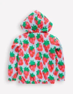 Zip-Through Towelling Hoodie-Misty Blue Strawberry-Boden Online